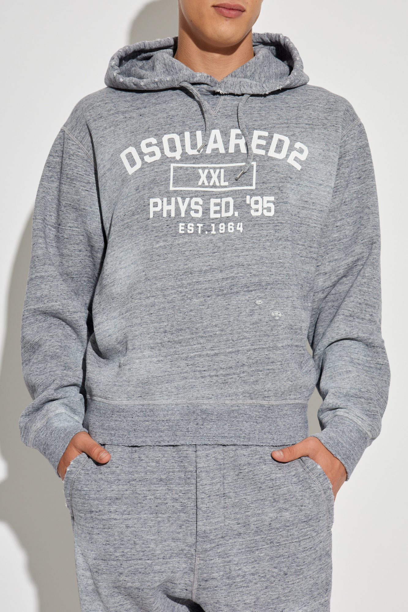 VIP【関税送料無料】希少 DSQUARED2 GREY COTTON SWEATSHIRT Dsquared2 boy's cotton Icon print sweatshirt dq2424d009b